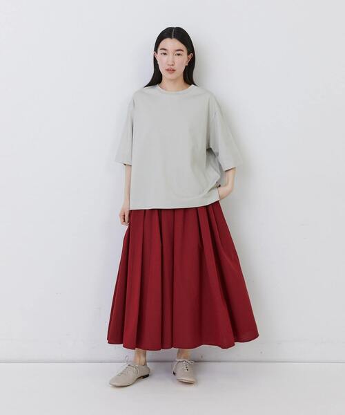 conges payes ADIEU TRISTESSE（コンジェ ペイエ アデュートリステス）の「オーバーサイズTシャツ（Tシャツ/カットソー・レディース・ライトグレー/レンガ/チャコールグレー・FREE）」の7枚目の写真