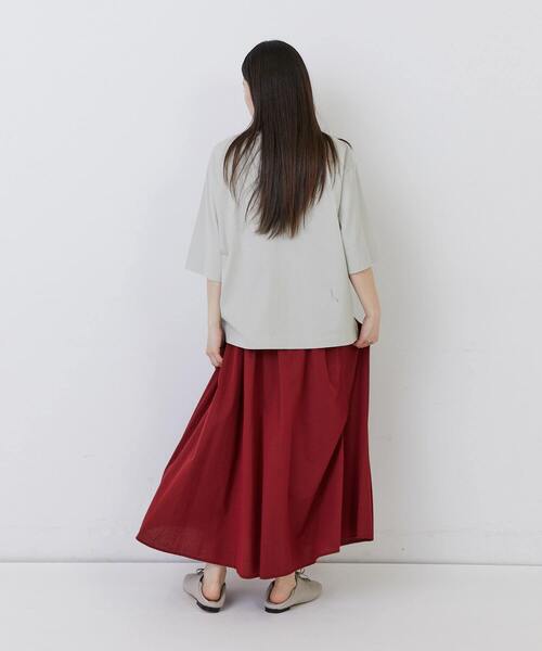 conges payes ADIEU TRISTESSE（コンジェ ペイエ アデュートリステス）の「オーバーサイズTシャツ（Tシャツ/カットソー・レディース・ライトグレー/レンガ/チャコールグレー・FREE）」の9枚目の写真