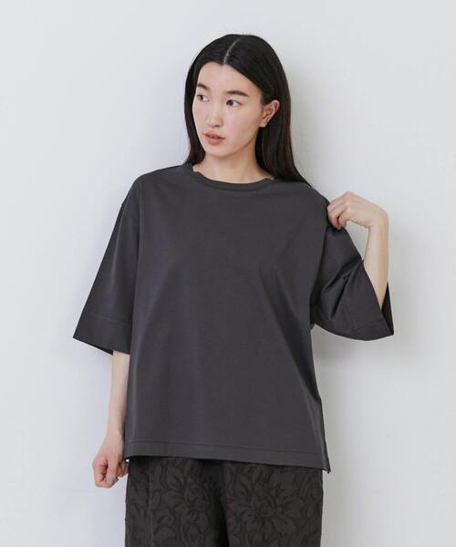 conges payes ADIEU TRISTESSE（コンジェ ペイエ アデュートリステス）の「オーバーサイズTシャツ（Tシャツ/カットソー・レディース・ライトグレー/レンガ/チャコールグレー・FREE）」の17枚目の写真