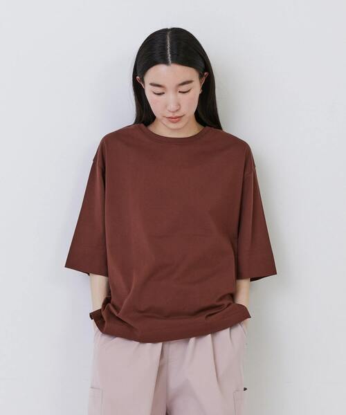 conges payes ADIEU TRISTESSE（コンジェ ペイエ アデュートリステス）の「オーバーサイズTシャツ（Tシャツ/カットソー・レディース・ライトグレー/レンガ/チャコールグレー・FREE）」の21枚目の写真