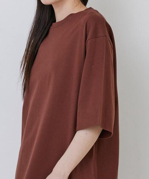 conges payes ADIEU TRISTESSE（コンジェ ペイエ アデュートリステス）の「オーバーサイズTシャツ（Tシャツ/カットソー・レディース・ライトグレー/レンガ/チャコールグレー・FREE）」の5枚目の写真