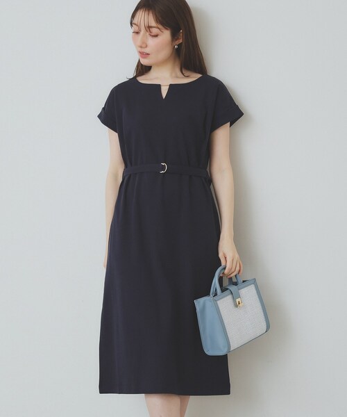 index（インデックス）の「《5色展開/XS-3Lサイズ》Iラインシルエットワンピース【UV/接触冷感/洗濯機洗い可】（ワンピース・レディース・ネイビー/チャコールグレー/ブラウン系その他5/ブラック系7/ナチュラル・34/36/38/40/44/42）」の19枚目の写真