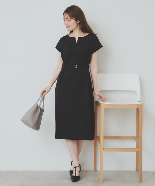セール】《5色展開/XS-3Lサイズ》Iラインシルエットワンピース