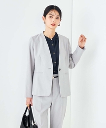 a.v.v | 【洗える/イージーケア/UVカット/接触冷感/吸水速乾】サマーストレッチノーカラージャケット(ノーカラージャケット)