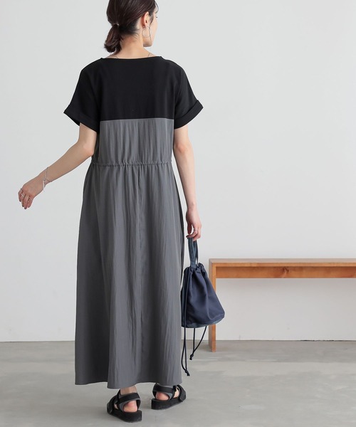n'OrLABEL(ノアールレーベル)の「異素材ドッキングビスチェワンピース(ワンピース・レディース・モカ/ブラック/チャコール・2/1)」の21枚目の写真