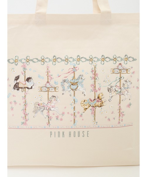 PINK HOUSE（ピンクハウス）の「メリーゴーラウンドプリントバッグ（トートバッグ・レディース・キナリ/ブラック・フリー）」の11枚目の写真