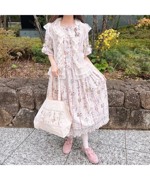 PINK HOUSE（ピンクハウス）の「メリーゴーラウンドプリントバッグ（トートバッグ・レディース・キナリ/ブラック・フリー）」の12枚目の写真