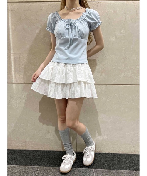 セール】【PHILLY】ミニパフスリーブリボンT（Tシャツ