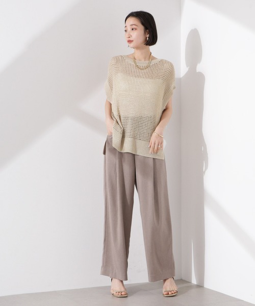 NANO universe（ナノユニバース）の「ラメメッシュノースリーブニット (セットアップ可)（ニット/セーター・レディース・グレー/ブラック/ベージュ・FREE）」の17枚目の写真