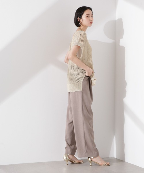 NANO universe（ナノユニバース）の「ラメメッシュノースリーブニット (セットアップ可)（ニット/セーター・レディース・グレー/ブラック/ベージュ・FREE）」の19枚目の写真