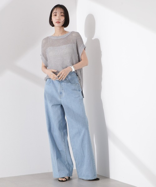 NANO universe（ナノユニバース）の「ラメメッシュノースリーブニット (セットアップ可)（ニット/セーター・レディース・グレー/ブラック/ベージュ・FREE）」の10枚目の写真