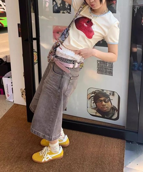 MEMECLE(メメクル)の「【 MEMECLE / メメクル 】アップルリンガーTシャツ(Tシャツ/カットソー・レディース・ホワイト・S/M/L)」の11枚目の写真