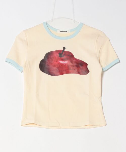MEMECLE(メメクル)の「【 MEMECLE / メメクル 】アップルリンガーTシャツ(Tシャツ/カットソー・レディース・ホワイト・S/M/L)」の13枚目の写真