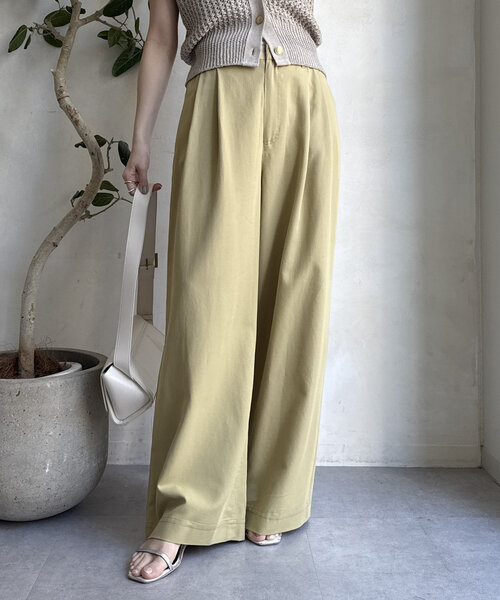 DouDou（ドゥドゥ）の「【WEB限定】チノライクツータックパンツ（その他パンツ・レディース・カーキ/オフホワイト/ベージュ/ブラック/ブラウン・FREE）」の5枚目の写真