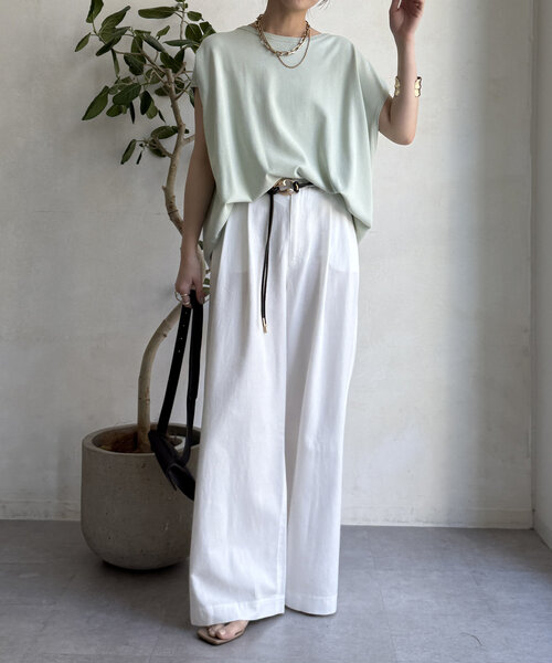 DouDou（ドゥドゥ）の「【WEB限定】チノライクツータックパンツ（その他パンツ・レディース・カーキ/オフホワイト/ベージュ/ブラック/ブラウン・FREE）」の13枚目の写真