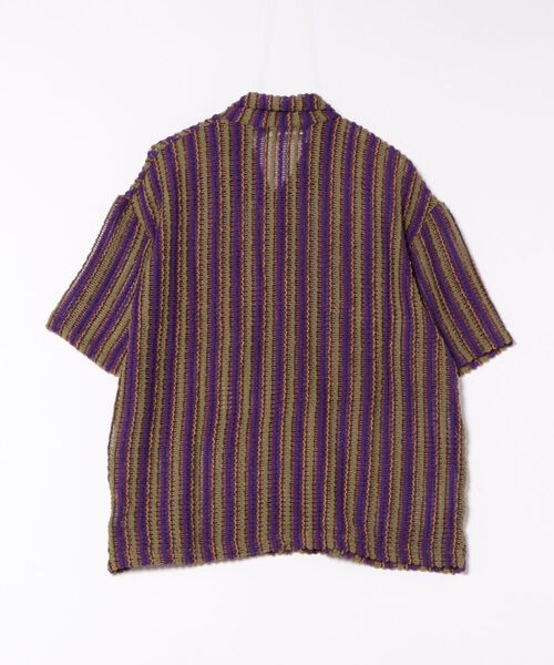 a.p.o.v.（エーピーオービー）の「a.p.o.v. レトロマルチストライプシアーサマーニットシャツ（シャツ/ブラウス・メンズ・グリーン/パープル/ブラック・ONESIZE）」の4枚目の写真