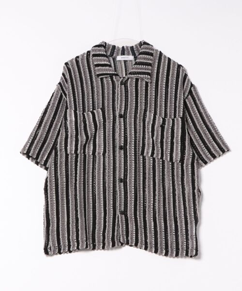 a.p.o.v.（エーピーオービー）の「a.p.o.v. レトロマルチストライプシアーサマーニットシャツ（シャツ/ブラウス・メンズ・グリーン/パープル/ブラック・ONESIZE）」の8枚目の写真