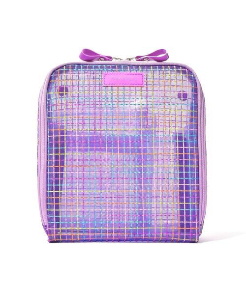 Francfranc(フランフラン)の「メッシュ ツールスタンドポーチ パープル 自立・縦型・化粧・メイクポーチ・旅行(ポーチ・レディース・パープル・FREE)」の4枚目の写真