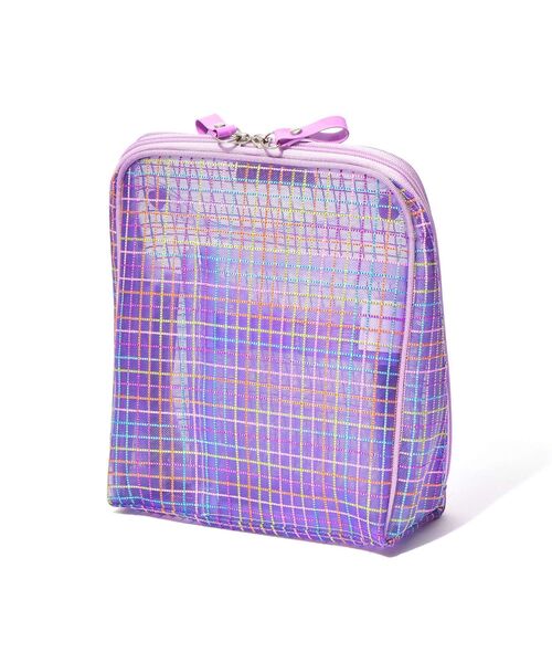 Francfranc(フランフラン)の「メッシュ ツールスタンドポーチ パープル 自立・縦型・化粧・メイクポーチ・旅行(ポーチ・レディース・パープル・FREE)」の5枚目の写真