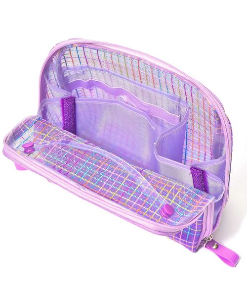 Francfranc(フランフラン)の「メッシュ ツールスタンドポーチ パープル 自立・縦型・化粧・メイクポーチ・旅行(ポーチ・レディース・パープル・FREE)」の8枚目の写真