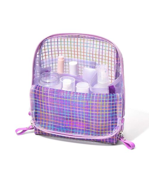 Francfranc(フランフラン)の「メッシュ ツールスタンドポーチ パープル 自立・縦型・化粧・メイクポーチ・旅行(ポーチ・レディース・パープル・FREE)」の11枚目の写真