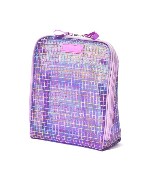 Francfranc(フランフラン)の「メッシュ ツールスタンドポーチ パープル 自立・縦型・化粧・メイクポーチ・旅行(ポーチ・レディース・パープル・FREE)」の3枚目の写真