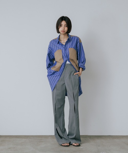 セール】LE CIEL BLEU/ルシェルブルー Slim Flare Pant w/Sheer