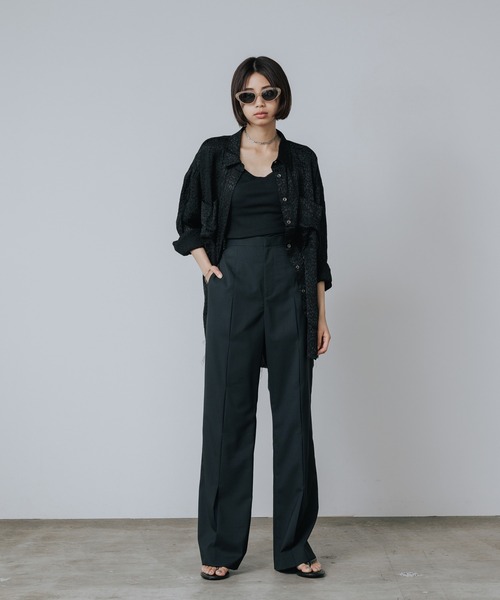 LE CIEL BLEU/ルシェルブルー Slim Flare Pant w/Sheer Detail