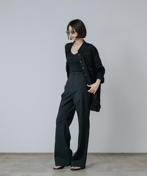 セール】LE CIEL BLEU/ルシェルブルー Slim Flare Pant w/Sheer