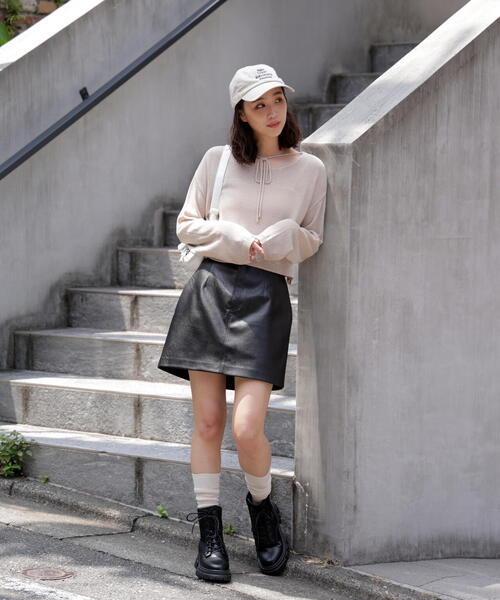 FREE'S MART（フリーズマート）の「◇透かしあみ天竺短丈ニット（ニット/セーター・レディース・オレンジ/ホワイト/ベージュ/ブラック/ボルドー・FREE）」の15枚目の写真