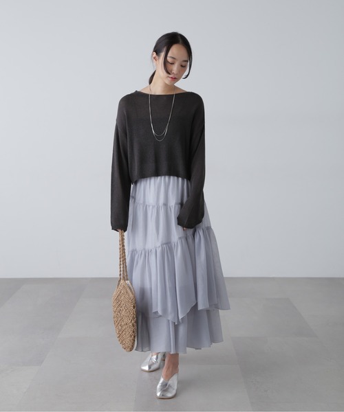 FREE'S MART（フリーズマート）の「◇透かしあみ天竺短丈ニット（ニット/セーター・レディース・オレンジ/ホワイト/ベージュ/ブラック/ボルドー・FREE）」の11枚目の写真