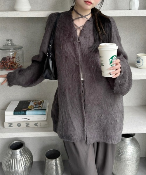 Ada.（エイダ）の「レースアップ シャギー ボリュームスリーブ ニット