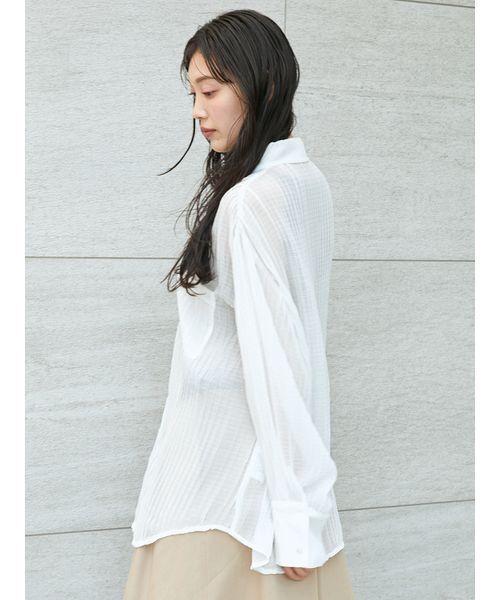 スナイデル　シアープリーツシャツ　LBLU セール】シアープリーツシャツ（シャツ/ブラウス）｜SNIDEL