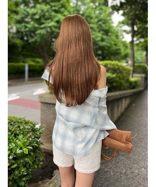 【新品未使用】SNIDEL♡シアープリーツシャツ ライトブルー セール】シアープリーツシャツ（シャツ/ブラウス）｜SNIDEL