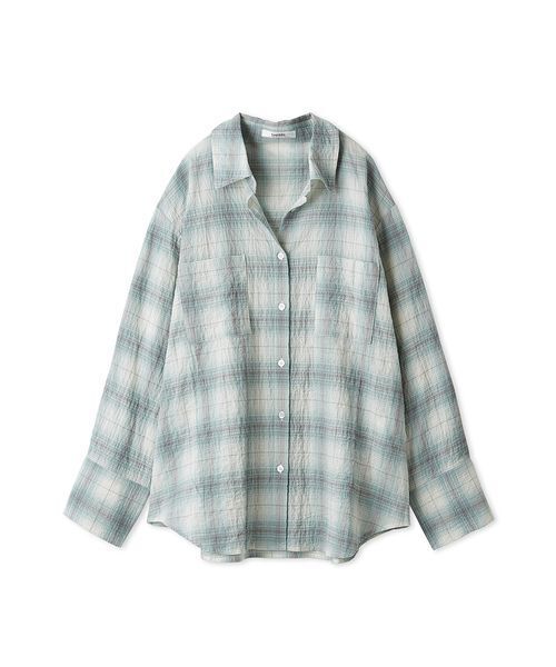 【新品未使用】SNIDEL♡シアープリーツシャツ ライトブルー セール】シアープリーツシャツ（シャツ/ブラウス）｜SNIDEL
