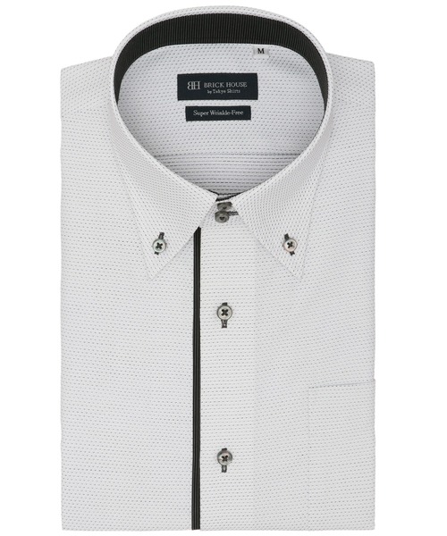 TOKYO SHIRTS(トウキョウシャツ)の「【超形態安定】 形態安定ノンアイロン ドゥエボットーニ 半袖ビジネスワイシャツ(ビジネスシャツ・メンズ・グレー・首回り37cm/首回り39cm/首回り41cm/首回り42cm/首回り43cm)」の1枚目の写真