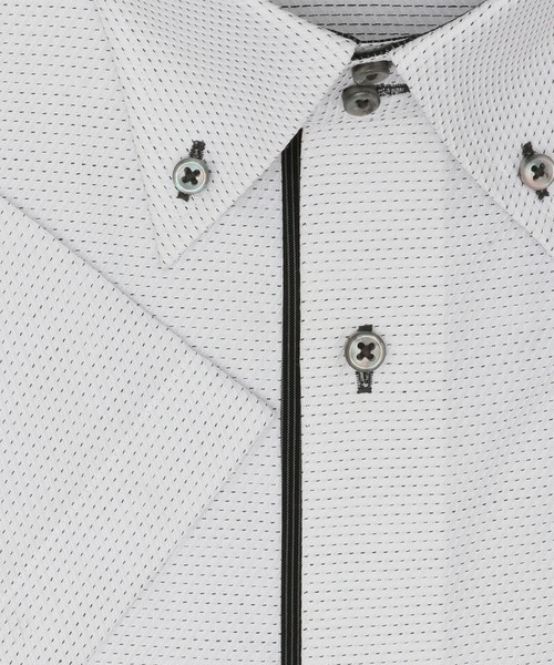 TOKYO SHIRTS(トウキョウシャツ)の「【超形態安定】 形態安定ノンアイロン ドゥエボットーニ 半袖ビジネスワイシャツ(ビジネスシャツ・メンズ・グレー・首回り37cm/首回り39cm/首回り41cm/首回り42cm/首回り43cm)」の3枚目の写真