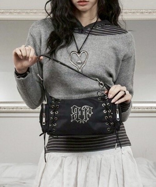 【BLACK PURPLE】Glow Corset Bag ★韓国人気★ 追跡付 BLACK PURPLE】Glow Corset Bag ☆韓国人気☆ 追跡付 ショルダー