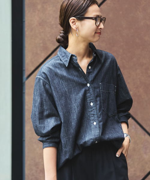 FRAMeWORK（フレームワーク）の「ライトオンスデニムシャツ（シャツ/ブラウス・レディース・ネイビー・FREE）」の10枚目の写真