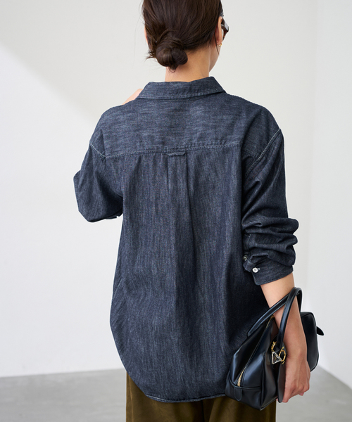 FRAMeWORK（フレームワーク）の「ライトオンスデニムシャツ（シャツ/ブラウス・レディース・ネイビー・FREE）」の19枚目の写真