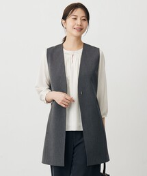J.PRESS（ジェイプレス）の「【洗える】T/Rアルガンシルク ジレ（その他アウター・レディース）」