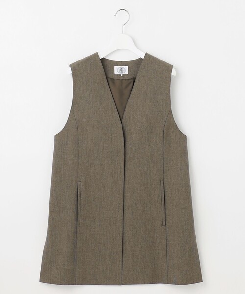 J.PRESS(ジェイプレス)の「【洗える】T/Rアルガンシルク ジレ(その他アウター・レディース・ライトグレー系/ネイビー系/ブラウン系・T13)」の5枚目の写真