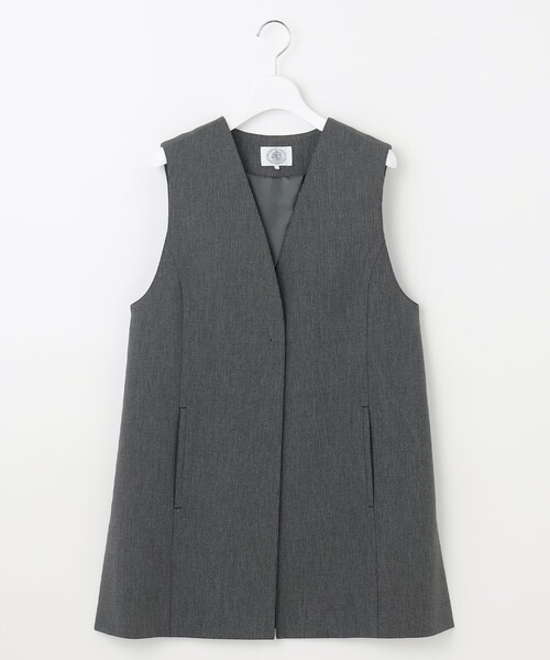 J.PRESS(ジェイプレス)の「【洗える】T/Rアルガンシルク ジレ(その他アウター・レディース・ライトグレー系/ネイビー系/ブラウン系・T13)」の6枚目の写真