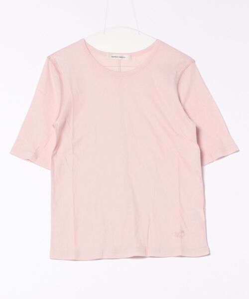 tシャツ ロゴワンポイント刺繍　強撚天竺カットソー レディース ロゴワンポイント刺繍 強撚天竺カットソー（Tシャツ/カットソー