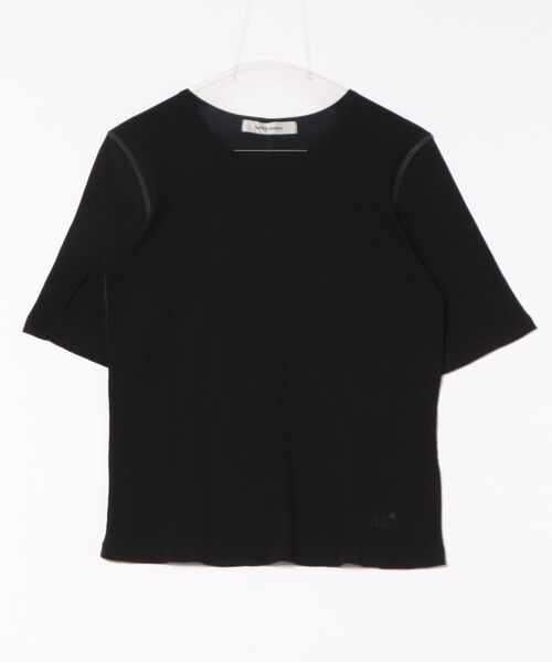 SUPER HAKKA(スーパーハッカ)の「ロゴワンポイント刺繍 強撚天竺カットソー(Tシャツ/カットソー・レディース・ブラック/ピンク/ライトグリーン・FREE)」の2枚目の写真