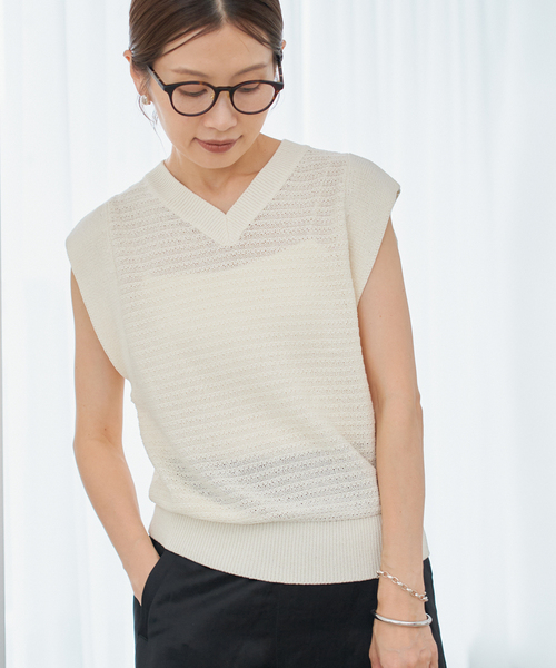 美品✨　IENA　イエナ　カシミヤ混ニットベスト　ポンチョ　グレー　フリーサイズ セール】コイルヤーンニットベスト（ベスト）｜IENA（イエナ）の