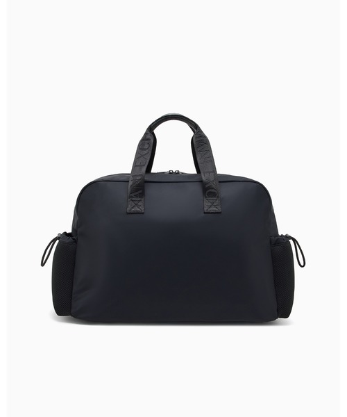 Giorgio Armani ブラックボストンバッグ GIORGIO ARMANI ロゴパッチ ポリエステル ボストンバッグ