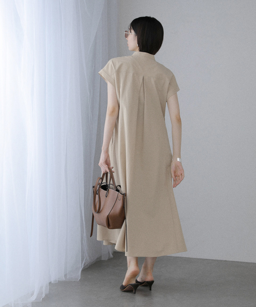 La TOTALITE(ラトータリテ)の「【洗える】ポケットフレンチスリーブシャツワンピース(ワンピース・レディース・ダークブルー/ブラウン/ベージュ・36/38)」の12枚目の写真