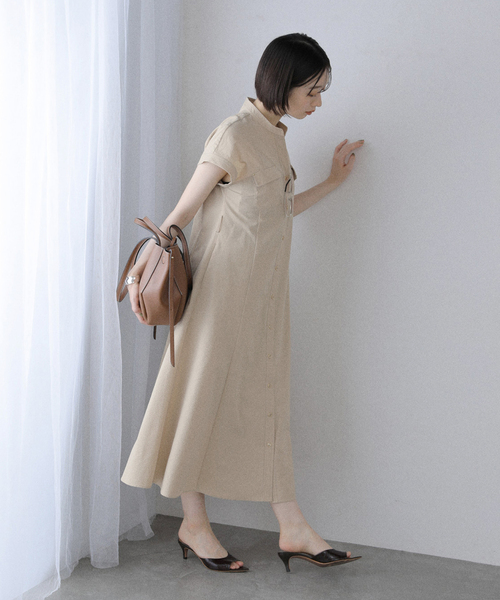 La TOTALITE(ラトータリテ)の「【洗える】ポケットフレンチスリーブシャツワンピース(ワンピース・レディース・ダークブルー/ブラウン/ベージュ・36/38)」の16枚目の写真