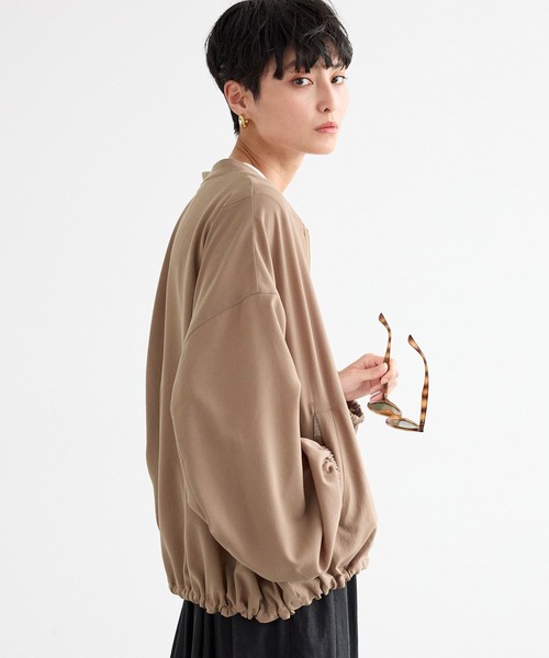 BARNYARDSTORM（バンヤードストーム）の「BARNYARDSTORM / ポプリンZIPブルゾン【JAPAN FABRIC】ハンドウォッシャブル（ブルゾン・レディース・ライトベージュ/ブラック/チャコールグレー/キャメル・M/S）」の6枚目の写真